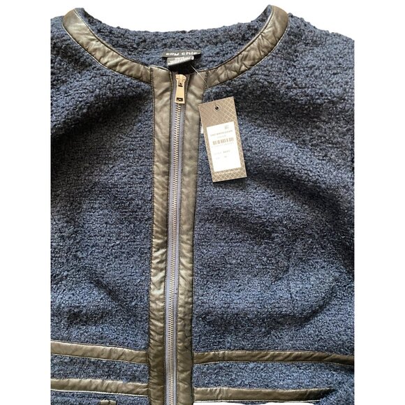 City Chic Winter Escape Coat Navy Blue Longline Jacket Women’s Size 14 - Picture 4 of 14